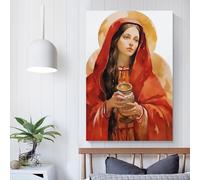 POLIUAWS Sainte Marie-Madeleine Divine Féminine Art Poster Impression Œuvres d'art Toile Affiche Mur Art Impressions Maison Moderne Décoration Fête d'anniversaire Décor 16x24 pouces (40x60 cm)