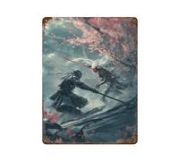 POLIUAWS Samurai Cyborg Showdown Plaque Décorative Vintage En Métal, Accessoire Idéal Pour Un Garage, Une Salle De Jeux, Un Bar, Un Café Ou Un Pub15.7"x11.8"