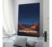 POLIUAWS San Pedro de Atacama Night Art Poster Print-denoise-denoise Wall Art Poster Scroll Canvas Painting Picture Living Room Decor Home 20x30inch (50x75cm)