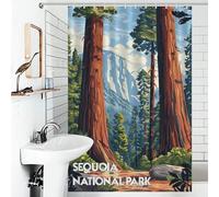 POLIUAWS Sequoia Splendor Ensemble De Décoration De Salle De Bain Moderne en Tissu 100% Polyester Lavable pour Enfants, Femmes Et Hommes 46.85x70.87Inch（119x180cm）