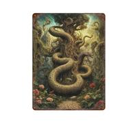 POLIUAWS Serpent Tree Guardian in Eden Garden Plaque Décorative En Métal Aluminium Pour Salon, Chambre, Salle De Jeux, Bureau, Garage15.7 x11.8
