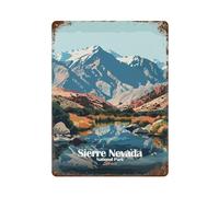 POLIUAWS Sierra Nevada National Park, Spain Plaque Murale En Métal Style Vintage, Décoration Murale Pour Garage/bar/espace Détente/café/atelier Familial15.7 x11.8