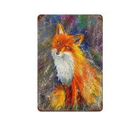 POLIUAWS Sly Fox Affiche Rétro En Métal, Plaque Décorative Chic, Peinture Sur Fer Rétro, Décoration Murale Pour Bar, Café, Garage Familial11.8 x7.9