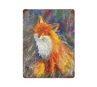 POLIUAWS Sly Fox Plaque En Métal Vintage, Affiche Rétro Pour La Décoration De La Maison, De La Ferme, Du Café, Du Bureau, Du Magasin Ou Du Jardin15.7 x11.8