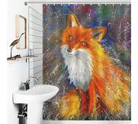 POLIUAWS Sly Fox Rideau De Douche Hilarant avec Crochets, en Tissu Imperméable Et Anti-moisissure, pour Salle De Bain Ou Dortoir 53.54x70.87Inch（136x180cm）