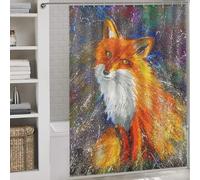 POLIUAWS Sly Fox Rideaux De Douche Modernes en Polyester Déperlant Et Anti-moisissures pour Baignoires 64.17x70.87Inch（163x180cm）