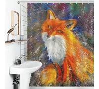 POLIUAWS Sly Fox Rideaux De Salle De Bain Lavables Et Élégants pour Cabines Et Baignoires, pour Un Usage Quotidien 56.30x70.87Inch（143x180cm）