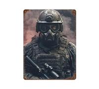 POLIUAWS Special Force Soldier Fire Plaque Murale En Métal Style Vintage, Décoration Murale Pour Garage/bar/espace Détente/café/atelier Familial15.7 x11.8