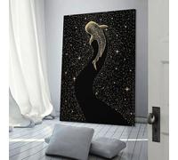 POLIUAWS Star Eater Dark GOLD - Affiche imprimée sur toile à l'huile, peinture murale couchée sur le côté, art mural moderne, décoration de salle de bain, 40 x 60 cm (16 x 24 pouces)