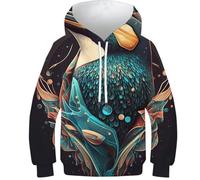 POLIUAWS Sweat à Capuche Penguin Winsome pour Enfants (garçons et Filles), Pull à Capuche Amusant et Tendance, Manches Longues, léger, Tailles 9-11 Ans.