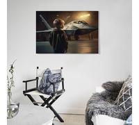 POLIUAWS Tableau abstrait « Devenez pilote de chasse » pour salon ou salle de bain au style rustique, sur toile 30 x 45 cm (12 x 18 pouces).