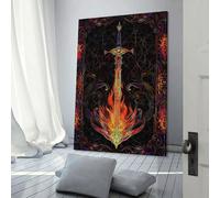 POLIUAWS Tableau abstrait sur toile « Épée de feu », affiche, décoration murale, ensemble d'art mural 20x30 pouces (50x75cm)