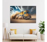 POLIUAWS Tableau animé de camion du rallye Dakar pour salon ou chambre, grand format 20x30 pouces (50x75cm)