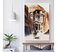 POLIUAWS Tableau aquarelle Petra pour salon, décoration de salle de bain rustique, toile murale 08x12 pouces (20x30cm)
