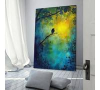 POLIUAWS Tableau décoratif pour chambre à coucher « Chanson de la forêt mystique », prêt à accrocher, 40 x 60 cm (16 x 24 pouces).