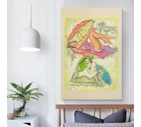 POLIUAWS Tableau mignon et sexy représentant une jeune femme, idéal pour décorer les murs de votre maison, salle de bain, cuisine ou bureau. Style moderne, 30 x 45 cm (12 x 18 pouces).