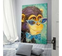 POLIUAWS Tableau moderne « Gentleman » pour adultes et enfants, peinture à l'huile sur toile à faire soi-même, décoration murale, cadeau 60 x 90 cm (24 x 36 pouces)