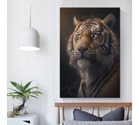 POLIUAWS Tableau mural Da Vinci Tigre pour salon ou chambre à coucher, toile 24x36 pouces (60x90cm)
