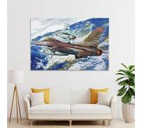 POLIUAWS Tableau mural F16C Fighting Falcon sur toile, idéal pour une chambre ou un salon d'enfant (fille ou garçon), cadeau d'anniversaire, grand format 20 x 30 cm (8 x 12 pouces).