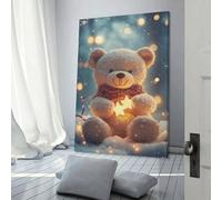 POLIUAWS Tableau mural magique avec un ours en peluche festif, idéal pour la décoration de la chambre, du salon et de la salle de bain, 40 x 60 cm (16 x 24 pouces)