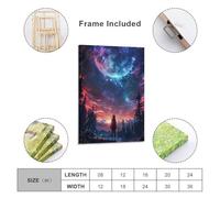 POLIUAWS Tableau mural « Nuits étoilées enlacées » pour salon, salle de bain ou toilettes, toile 60 x 90 cm (24 x 36 pouces)