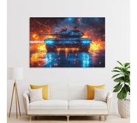 POLIUAWS Tableau mural représentant un char d'assaut de la Seconde Guerre mondiale, idéal pour une chambre, une salle de bain ou des toilettes au style rustique, 20 x 30 cm (8 x 12 pouces).