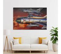 POLIUAWS Tableau mural représentant un chasseur Mig21 MF Mikoyan, idéal pour une chambre ou un salon d'enfant (fille ou garçon), cadeau d'anniversaire, 30 x 45 cm (12 x 18 pouces).