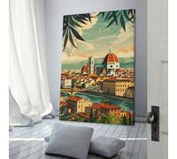 POLIUAWS Tableau mural représentant un paysage de Florence, en Italie, pour chambre ou salon d'enfant, cadeau d'anniversaire pour fille ou garçon, grand format 40 x 60 cm (16 x 24 pouces).