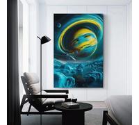 POLIUAWS Tableau mural « Un monde étrange » pour salon, salle de bain, cuisine, bureau, décoration murale sur toile grand format 50 x 75 cm (20 x 30 pouces)