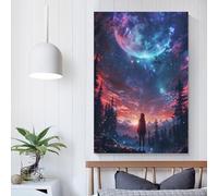 POLIUAWS Tableau « Nuits étoilées » pour salon et chambre à coucher, toile murale 20 x 30 cm (8 x 12 pouces)