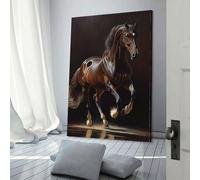 POLIUAWS Tableau représentant un cheval belge de sang chaud, idéal pour la décoration murale moderne de votre maison, 60 x 90 cm (24 x 36 pouces).