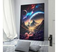 POLIUAWS Tableau sur toile « Oasis extraterrestre » pour une décoration de salle de bain rustique de style ferme, format 20 x 30 cm (8 x 12 pouces), à accrocher au mur.