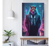 POLIUAWS Tableau sur toile représentant l'inspecteur Léon, idéal pour la chambre d'un adolescent (60 x 90 cm) ou pour décorer un couloir.