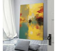 POLIUAWS Tableau sur toile représentant un lever de soleil vietnamien, décoration murale pour chambre d'adolescent, 40 x 60 cm (16 x 24 pouces).