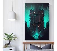 POLIUAWS Tableau sur toile représentant une nécropole, idéal pour le salon ou la chambre à coucher. 12 x 18 pouces (30 x 45 cm).