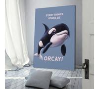 POLIUAWS Tableau sur toile « Tout va bien se passer » pour adultes, idéal comme cadeau pour les enfants, décoration intérieure pour salon, chambre, cadeau d'anniversaires, 40 x 60 cm