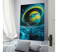 POLIUAWS Tableau sur toile « Un monde étrange » pour décoration murale, idéal pour les occasions spéciales, salon, 40 x 60 cm (16 x 24 pouces)