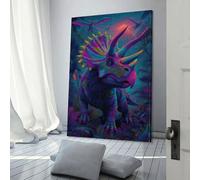 POLIUAWS Tableau sur toile « Univers des dinosaures » pour salon, idéal pour la chambre d'un adolescent (20 x 30 cm)