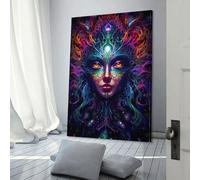 POLIUAWS Tableaux muraux psychédéliques de déesses pour salon, chambre à coucher, 50 x 75 cm (20 x 30 pouces)