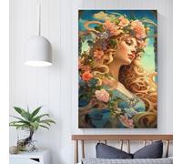 POLIUAWS Tableaux sur toile représentant des déesses de la nature, décoration pour salon et salle de bain, 20 x 30 cm (8 x 12 pouces)