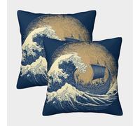 POLIUAWS Taie d'oreiller imprimée Viking Voyage - Lot de 2 taies d'oreiller pour Maman avec Fermeture Portefeuille 45x45cm