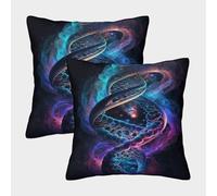 POLIUAWS Taie d'oreiller Soyeuse Human DNA in The Space V1 pour Cheveux et Peau, Lavable en Machine, très Grande (45 x 45 cm).