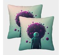 POLIUAWS Taies d'oreiller Astronaut Shink to Virus King Size pour canapé et Chambre à Coucher, Respirantes, Lot de 2, 50 x 50 cm