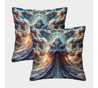 POLIUAWS Taies d'oreiller Chronicles of The Fractal 45x45cm, faciles d'entretien, Douces et de qualité, Fermeture enveloppe