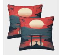 POLIUAWS Taies d'oreiller Journey to The Gate, Format King Size, pour Cheveux et Peau, Douces et soyeuses, Lot de 2, 45 x 45 cm