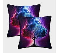 POLIUAWS Taies d'oreiller soyeuses Tree of Souls pour canapé/Fauteuil de Salon, résistantes aux Plis et aux Taches, Lot de 2, 45 x 45 cm