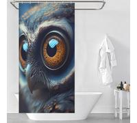 POLIUAWS The Big Eyes Bird Ensemble De Décoration De Salle De Bain Moderne en Tissu Imperméable Lavable avec Crochets 35.43x70.87Inch（90x180cm）