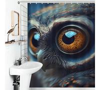POLIUAWS The Big Eyes Bird Ensemble De Rideaux De Douche Lavables Et Élégants pour Usage Quotidien, avec 12 Crochets, pour Caravane 56.30x70.87Inch（143x180cm）