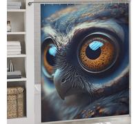 POLIUAWS The Big Eyes Bird Rideau De Douche pour Salle De Bain, Usage Quotidien, Élégant Et Lavable, Anti-moisissure, pour Baignoire, Décoration D'appartement 69.69x70.87Inch（177x180cm）