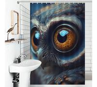 POLIUAWS The Big Eyes Bird Rideaux De Salle De Bain Lavables Et Élégants pour Cabines Et Baignoires, pour Un Usage Quotidien 46.85x70.87Inch（119x180cm）
